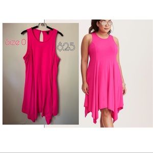 Hot pink trapeze hanky dress torrid size 0